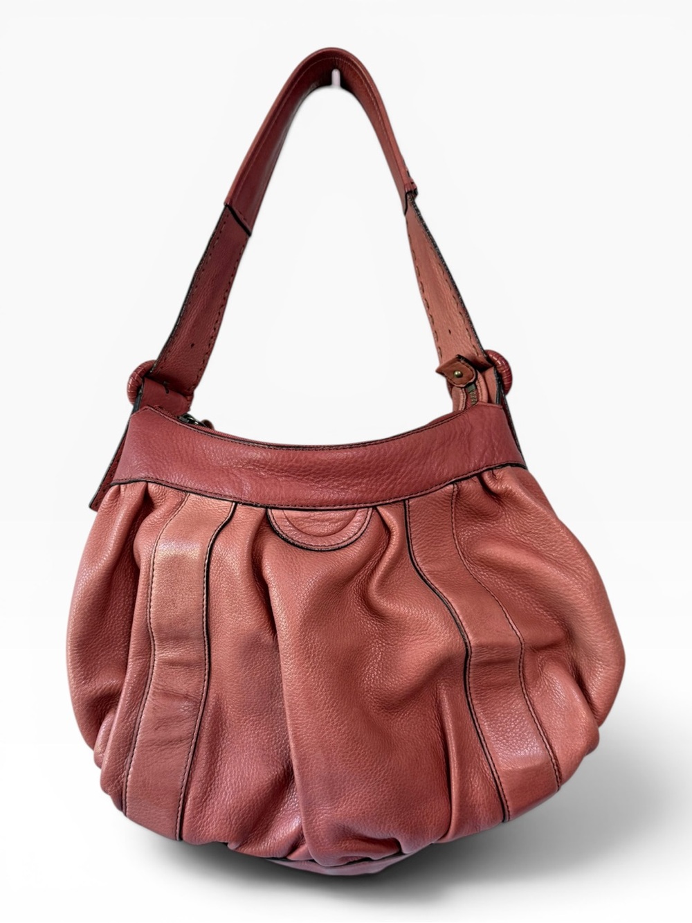 Cole Haan Women's Slouchy Leather Hobo Shoulder Bag Orange